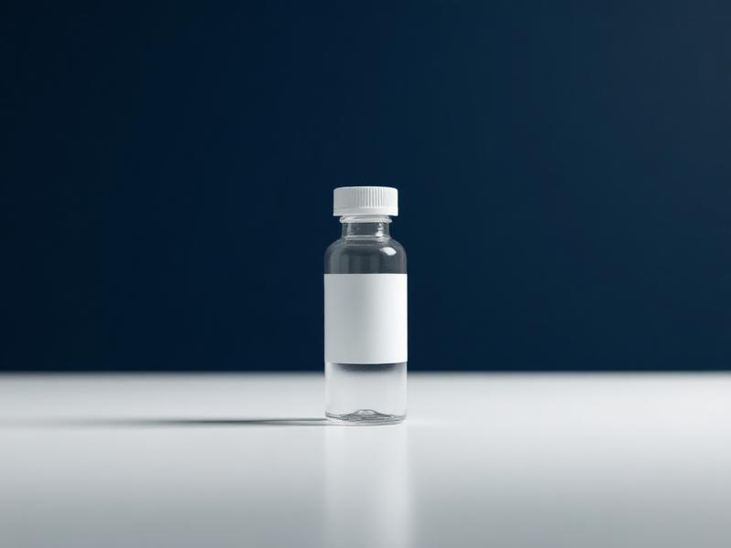 Clear BPC-157 peptide vial with white cap on a white surface